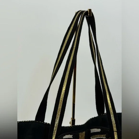 America & Beyond Canvas Bee Glam Hand Beaded Tote Bag - Picture 13 of 15